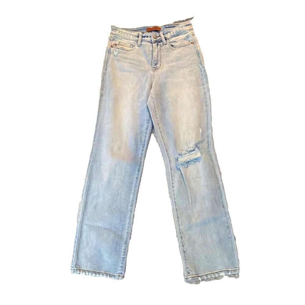 Judy Blue Jeans 5/27 Straight Fit Light Wash Distressed JB82600